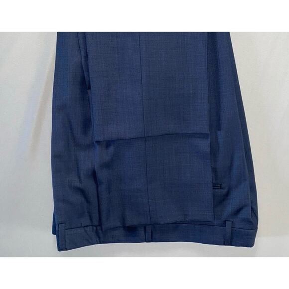 Tommy Hilfiger 'Tyler' Flat Front Wool Dress Pants, Slacks. Blue Sharkskin 36X32 - Picture 3 of 9
